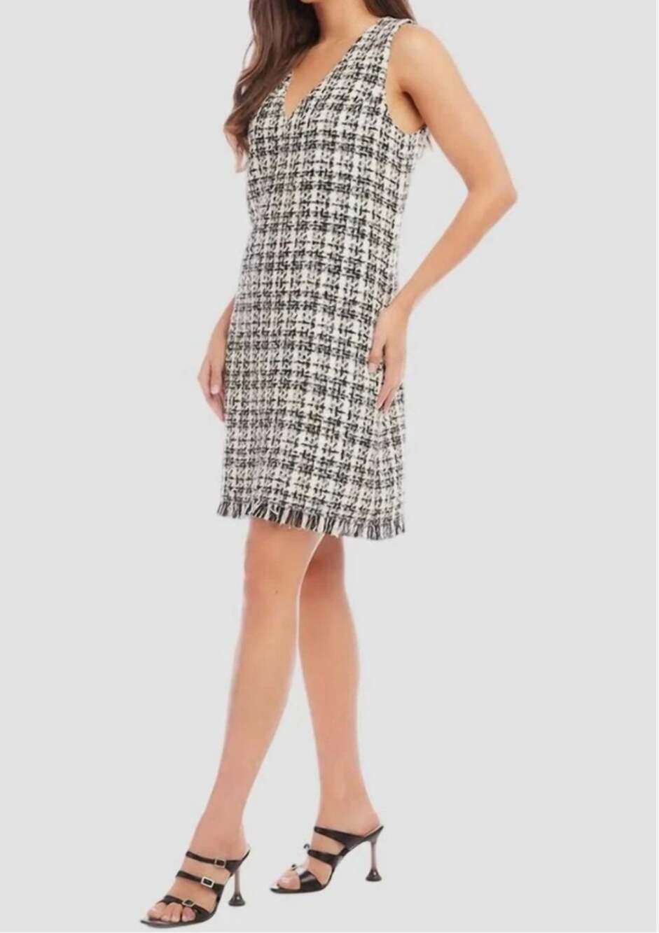 KAREN KANE NWT Black and White Tropic Sun Tweed Shift Dress // S
